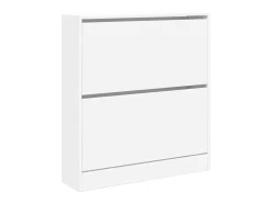 Zapatero de madera de ingeniería blanco 80x21x87,5 cm ES433010