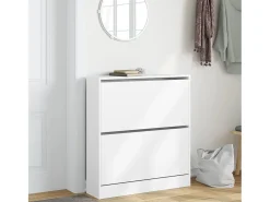 Zapatero de madera de ingeniería blanco 80x21x87,5 cm ES433010