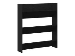 Zapatero de pared - Roble negro, 80 x 18 x 90 cm, madera de ingeniería