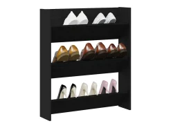 Zapatero de pared - Roble negro, 80 x 18 x 90 cm, madera de ingeniería