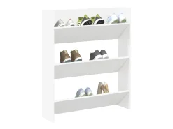Zapatero de pared blanco 80x18x90 cm madera contrachapada
