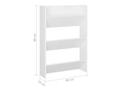 Zapatero de pared Blanco 60x18x90 cm Aglomerado