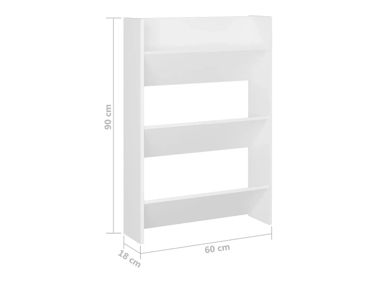 Zapatero de pared Blanco 60x18x90 cm Aglomerado
