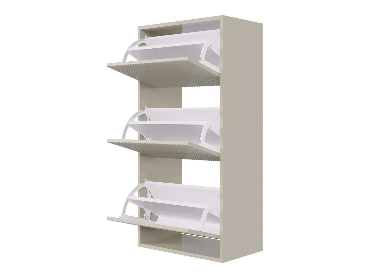 Zapatero de pared con 3 puertas - Greige - 50 cm - VELDIO