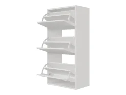 Zapatero de pared con 3 puertas - Blanco - 50 cm - VELDIO