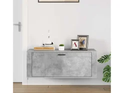 Zapatero de pared gris hormigón 100x35x38 cm