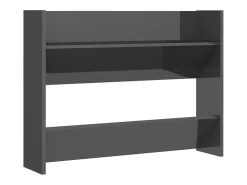 Zapatero de pared madera contrachapada gris brillo 80x18x60 cm ES405862