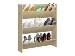 Zapatero de pared madera contrachapada roble Sonoma 80x18x90 cm ES577255