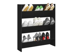 Zapatero de pared negro 80x18x90 cm madera contrachapada