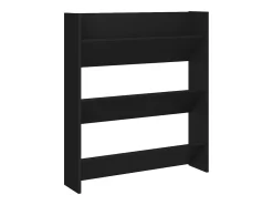 Zapatero de pared negro 80x18x90 cm madera contrachapada