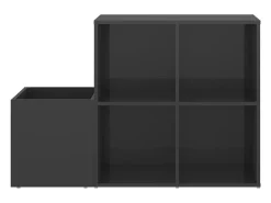 Zapatero de recibidor contrachapado gris brillo 105x35,5x70 cm ES396377