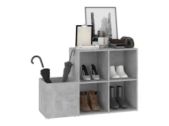 Zapatero de recibidor contrachapado gris hormigón 105x35,5x70cm ES757145