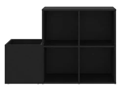Zapatero de recibidor madera contrachapada negro 105x35,5x70 cm ES125075