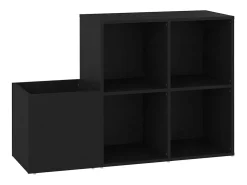 Zapatero de recibidor madera contrachapada negro 105x35,5x70 cm ES125075