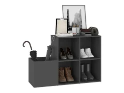 Zapatero de recibidor madera contrachapada gris 105x35,5x70 cm ES263980