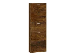 Zapatero de roble ahumado 59x17x169 cm Madera de ingeniería