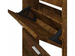 Zapatero de roble ahumado 59x17x169 cm Madera de ingeniería