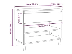 Zapatero de roble ahumado 70x36x60 cm Madera de ingeniería