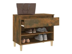 Zapatero de roble ahumado 70x36x60 cm Madera de ingeniería