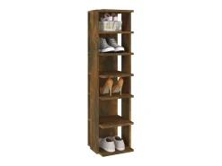 Zapatero de roble ahumado 27,5 x 27 x 102 cm Madera de ingeniería
