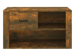 Zapatero de roble ahumado 80x35x45 cm Madera de ingeniería