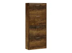 Zapatero de roble ahumado 63x24x147 cm Madera de ingeniería