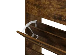Zapatero de roble ahumado 63x24x147 cm Madera de ingeniería