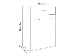 Zapatero de roble ahumado 60x35x84 cm Madera de ingeniería