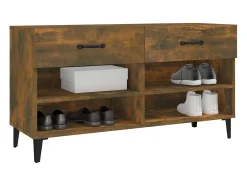 Zapatero de roble ahumado 102x35x55 cm Madera de ingeniería