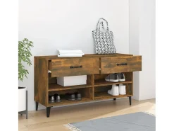Zapatero de roble ahumado 102x35x55 cm Madera de ingeniería