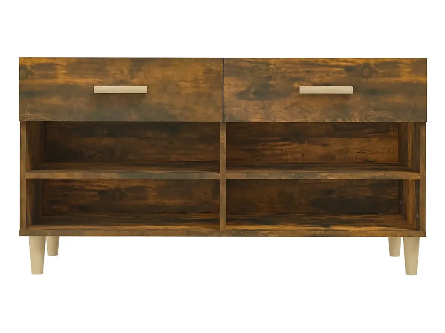 Zapatero de roble ahumado 102x35x55 cm Madera de ingeniería