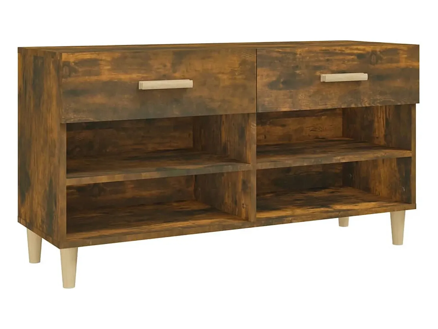 Zapatero de roble ahumado 102x35x55 cm Madera de ingeniería