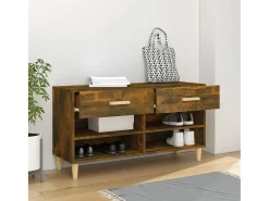 Zapatero de roble ahumado 102x35x55 cm Madera de ingeniería
