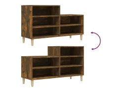 Zapatero de roble ahumado 102x36x60 cm Madera de ingeniería