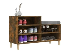 Zapatero de roble ahumado 102x36x60 cm Madera de ingeniería