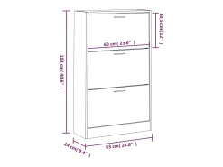 Zapatero de roble ahumado 63x24x103 cm Madera de ingeniería