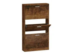 Zapatero de roble ahumado 59x17x108 cm Madera de ingeniería