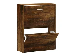 Zapatero de roble ahumado 63x24x81 cm Madera de ingeniería