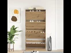 Zapatero de roble hecho a mano en madera de ingeniería