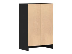 Zapatero de roble negro 60x35x92 cm madera de ingeniería
