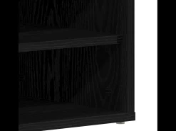 Zapatero de roble negro 32x35x70 cm en madera compuesta