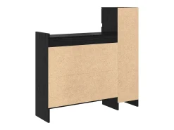 Zapatero de Roble Negro 100,5x28x100 cm en madera MDF