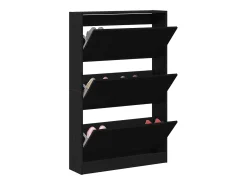 Zapatero de roble negro 80x21x125,5 cm Madera de ingeniería