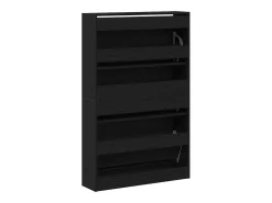 Zapatero de roble negro 80x21x125,5 cm Madera de ingeniería