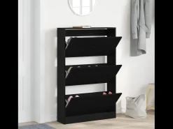 Zapatero de roble negro 80x21x125,5 cm Madera de ingeniería