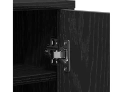 Zapatero de roble negro 32x35x70 cm madera de ingeniería