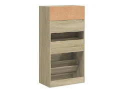 Zapatero de roble Sonoma 60x34x116cm Madera de ingeniería