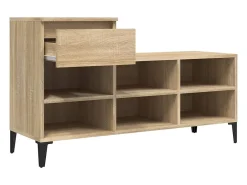 Zapatero de roble Sonoma de 102 x 36 x 60 cm de madera de ingeniería