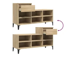 Zapatero de roble Sonoma de 102 x 36 x 60 cm de madera de ingeniería
