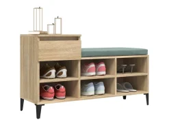 Zapatero de roble Sonoma de 102 x 36 x 60 cm de madera de ingeniería